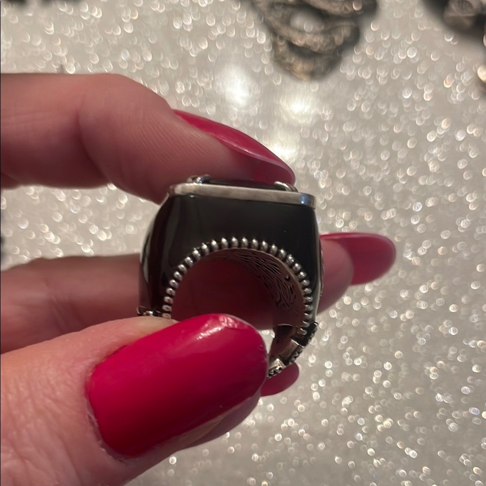 GUCCI emerald Green Silver Ring-161 - Picture 11 of 16